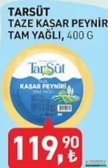 TARIM KREDİ TARSÜT TAZE KAŞAR PEYNİRİ TAM YAĞLI 400 G fiyat ve kampanya bilgisi